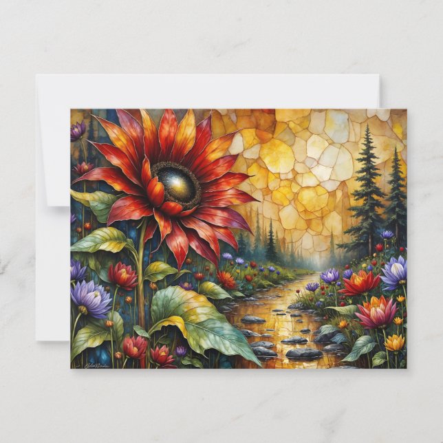 Red Sunflower in valley by stream (Vorderseite)