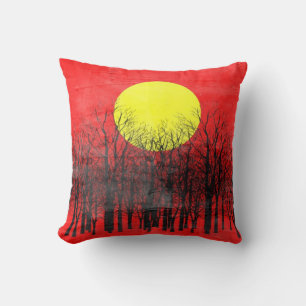 Red Sunset   Abstrakte Malerei Kissen