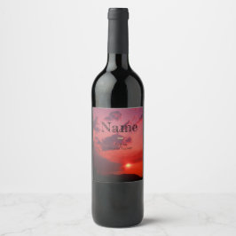 Red Sunset, Custom Wine Label Weinetikett