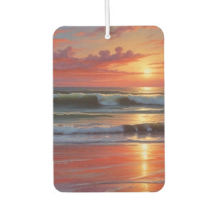 Red Sunset Ocean Seascape Malerei Artwork Autolufterfrischer