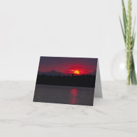 Red Sunset Olympic Mountains Blank Jeder Anlass
