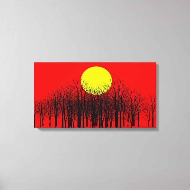 Red Sunset Wrapped Canvas Leinwanddruck (Vorderseite)