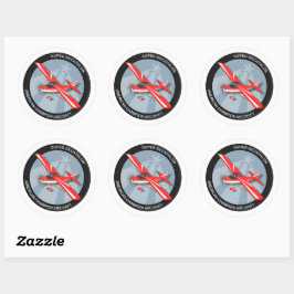 Red Super Decathlon Sticker mit Sunburst (ACA)
