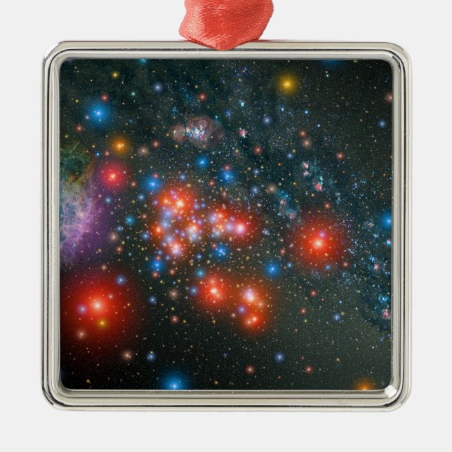 Red Super Giant Cluster Ornament Aus Metall (Vorne)