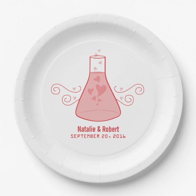 Red Sweet Chemistry Wedding Paper Teller (Vorderseite)