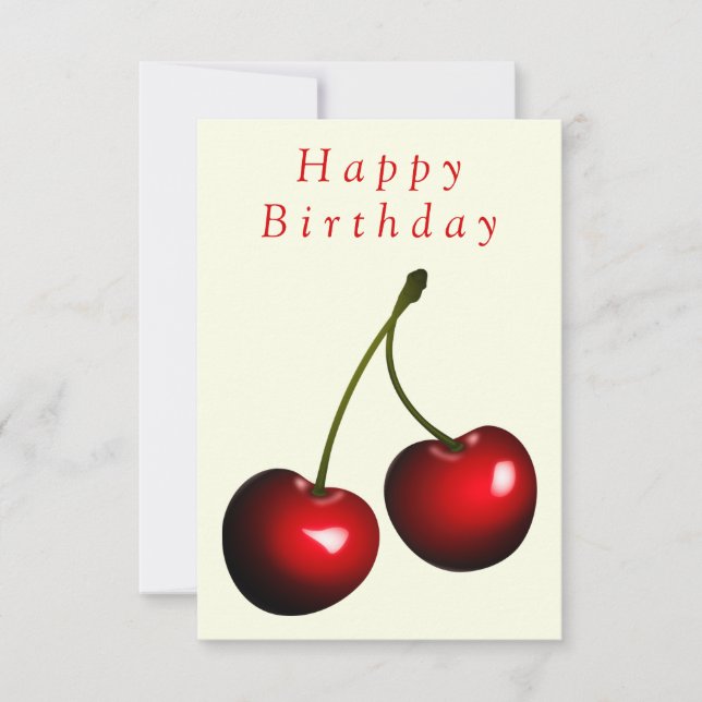 Red Sweet Cherry - Ihr Textname Karte (Vorderseite)