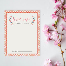 Red Sweet Floral Wishes For Baby Shower Card Mitteilungskarte