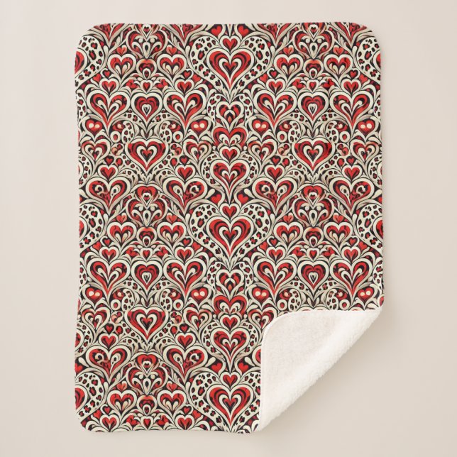 Red Sweet Hearts Sherpadecke (Vorderseite)