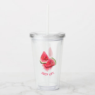 Red Sweet Juicy Watermelon Acrylic Tumbler Acryltrinkbecher