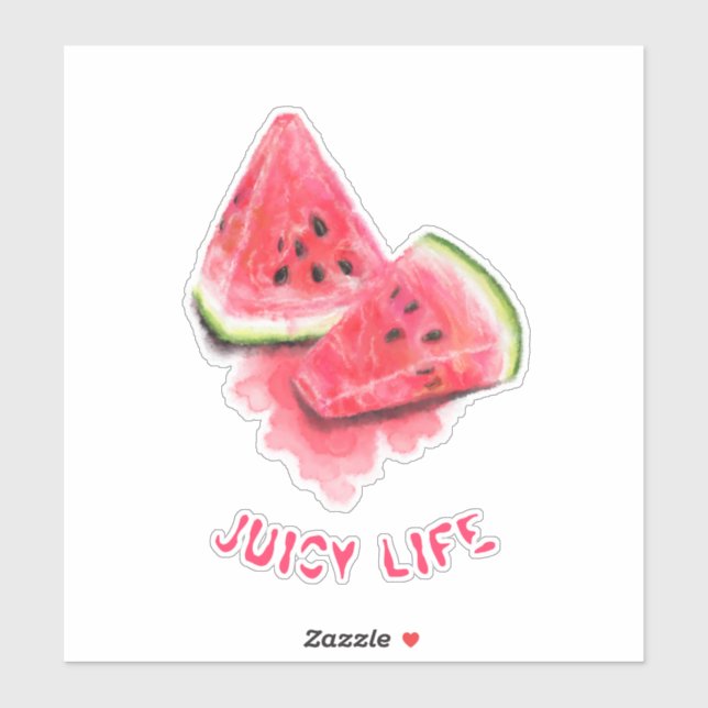 Red Sweet Juicy Watermelon Pieces Duftsch Zeichnen Aufkleber (Blatt)