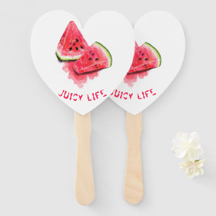 Red Sweet Juicy Watermelon Pieces Duftsch Zeichnen Fächer