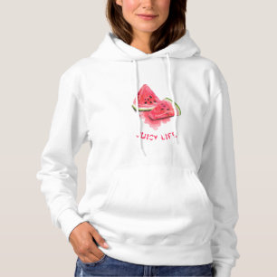 Red Sweet Juicy Watermelon Pieces Duftsch Zeichnen Hoodie