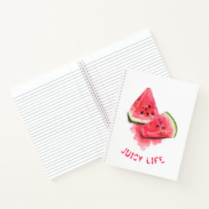 Red Sweet Juicy Watermelon Pieces Duftsch Zeichnen Notizbuch