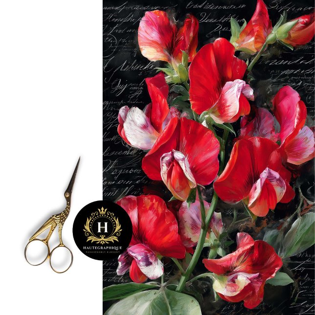 Red Sweet Pea Floral Decoupage Seidenpapier (Von Creator hochgeladen)