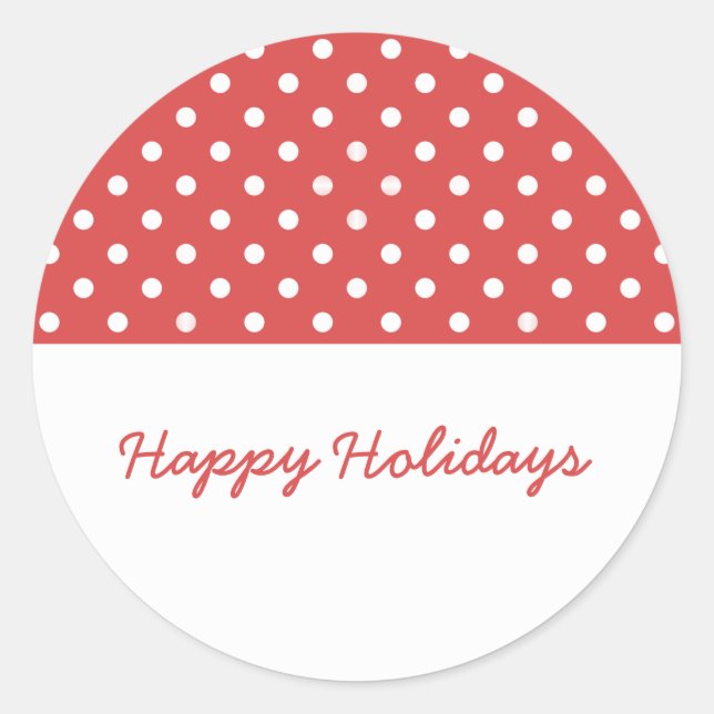 Red Sweet Polka Dot Holiday Stickers (Vorderseite)