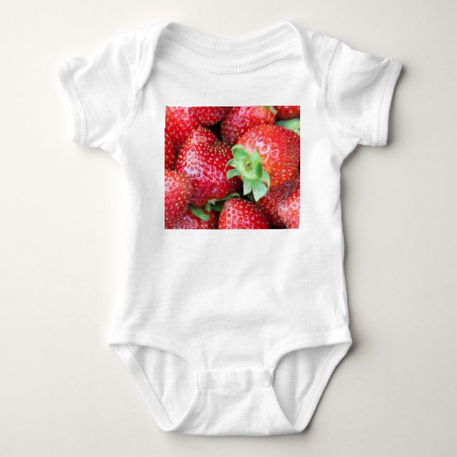 Red Sweet Strawberries Baby Strampler (Vorderseite)