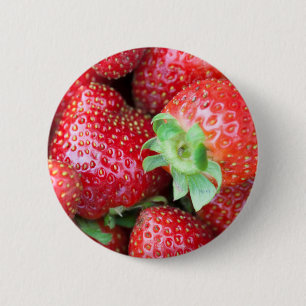 Red Sweet Strawberries Button