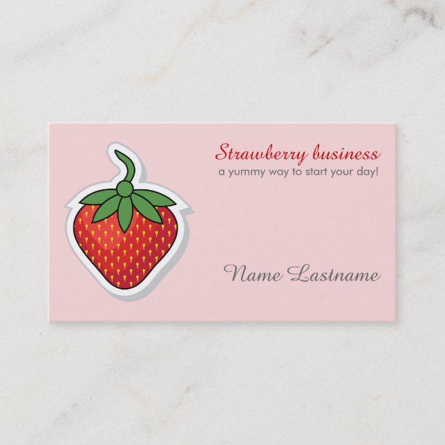 Red Sweet Strawberry - carte de visite personnalis (Devant)
