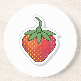 Red Sweet Strawberry Sandstein Untersetzer