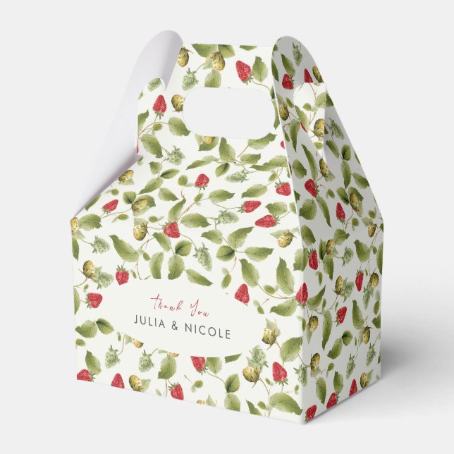 Red Sweet Wild Strawberry Blume Hochzeit Geschenkschachtel (Vorderseite)