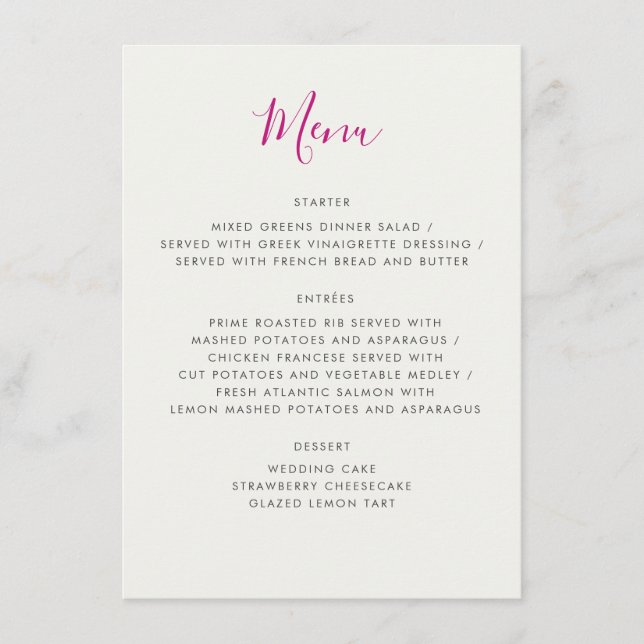 Red Sweet Wild Strawberry Blume Hochzeit Menükarte (Vorderseite)