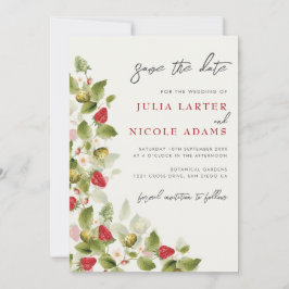 Red Sweet Wild Strawberry Blume Hochzeit Save The Date