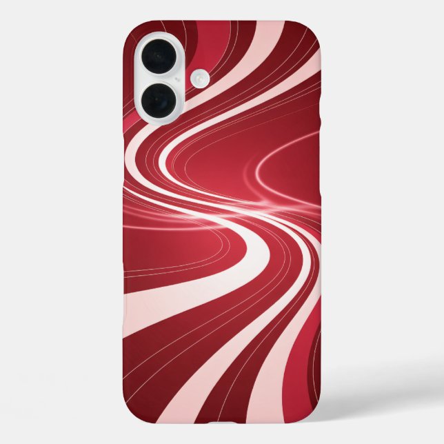 Red Swirl Abstract Retro Waves Phone Case (Rückseite)