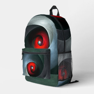 Red Swirl Artistic Modern Abstrakt Art Pattern #19 Bedruckter Rucksack