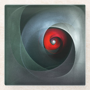 Red Swirl Artistic Modern Abstrakt Art Pattern #19 Glasuntersetzer