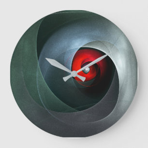 Red Swirl Artistic Modern Abstrakt Art Pattern #19 Große Wanduhr