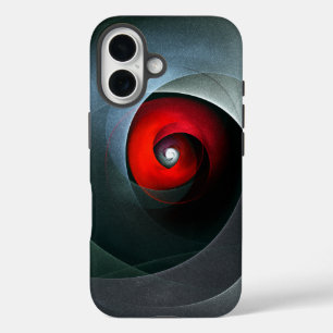 Red Swirl Artistic Modern Abstrakt Art Pattern #19 iPhone 16 Hülle