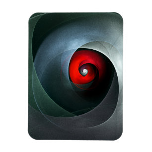 Red Swirl Artistic Modern Abstrakt Art Pattern #19 Magnet