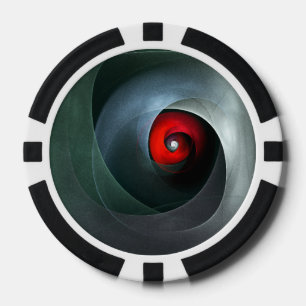 Red Swirl Artistic Modern Abstrakt Art Pattern #19 Pokerchips