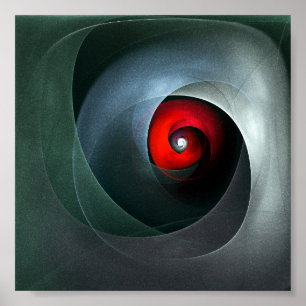 Red Swirl Artistic Modern Abstrakt Art Pattern #19 Poster