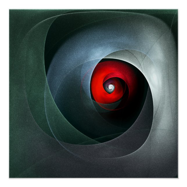 Red Swirl Artistic Modern Abstrakt Art Pattern #19 Poster (Vorderseite)
