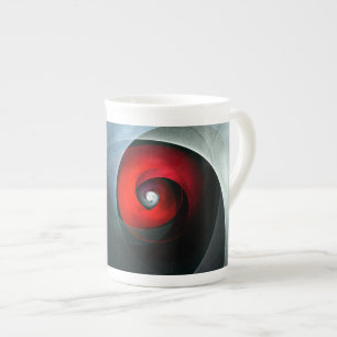 Red Swirl Artistic Modern Abstrakt Art Pattern #19 Prozellantasse