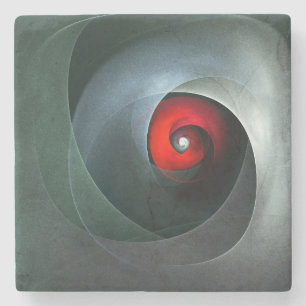 Red Swirl Artistic Modern Abstrakt Art Pattern #19 Steinuntersetzer