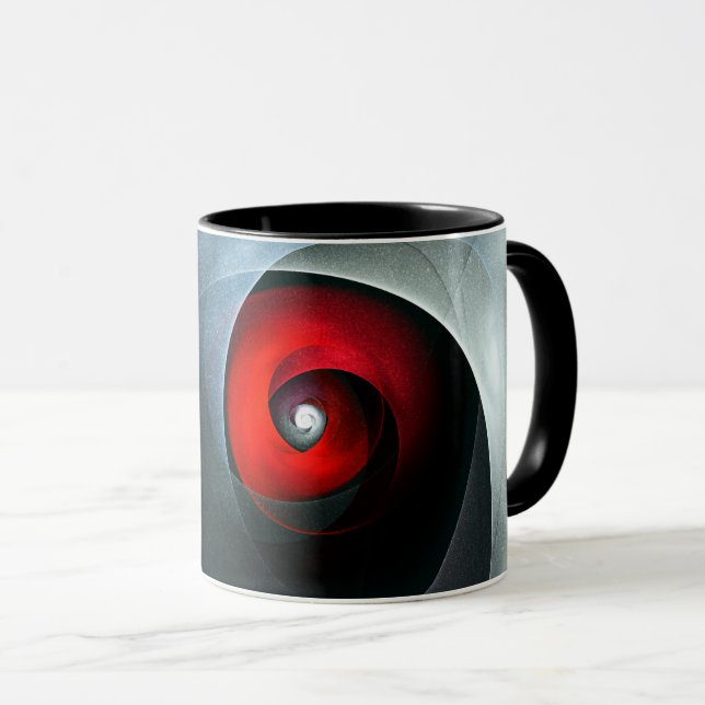 Red Swirl Artistic Modern Abstrakt Art Pattern #19 Tasse (VorderseiteRechts)