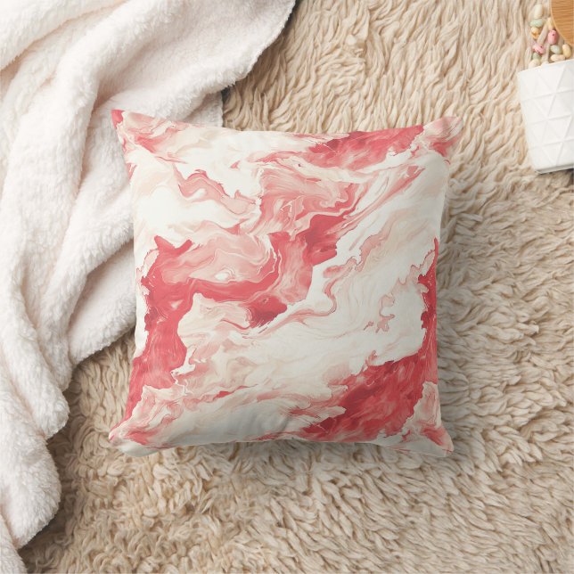 Red Swirls Peppermint Christmas Kissen (Decke)