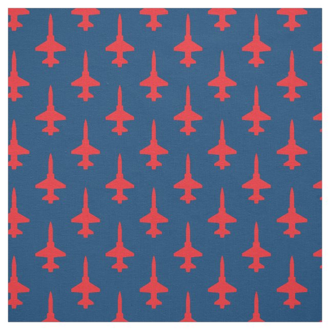 Red T-38 Talon Pattern auf dunkelblauem Stoff (Muster)
