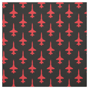 Red T-38 Talon Pattern auf schwarz Stoff