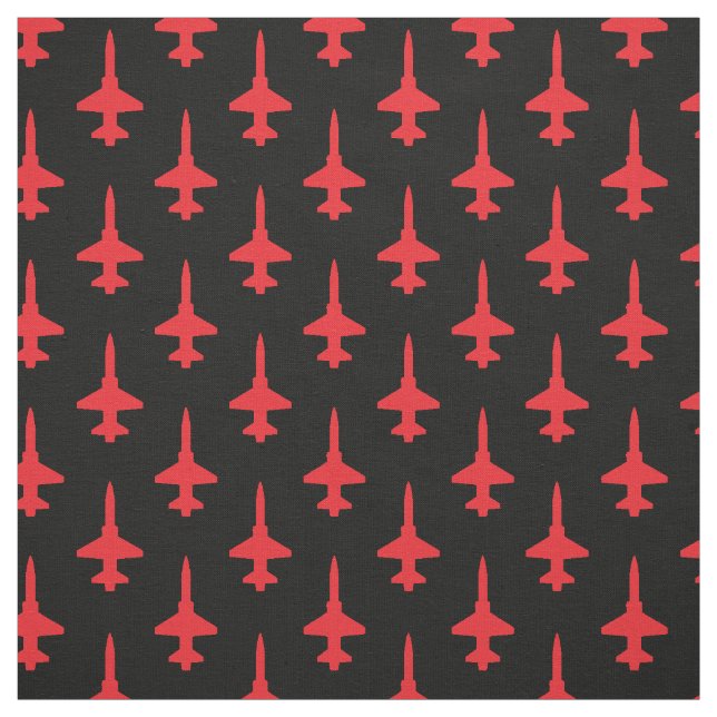 Red T-38 Talon Pattern auf schwarz Stoff (Muster)
