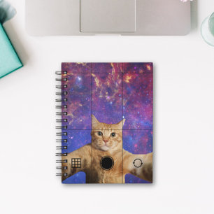 Red Tabby Cat Selfie im Weltraum Notizblock