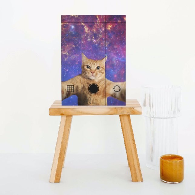 Red Tabby Cat Selfie im Weltraum Postkarte (Von Creator hochgeladen)