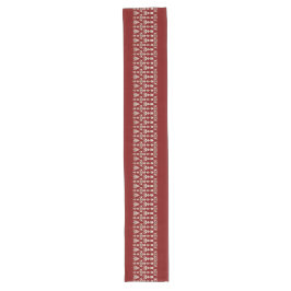 Red Table Runner with Elegant White Center Design Großer Tischläufer