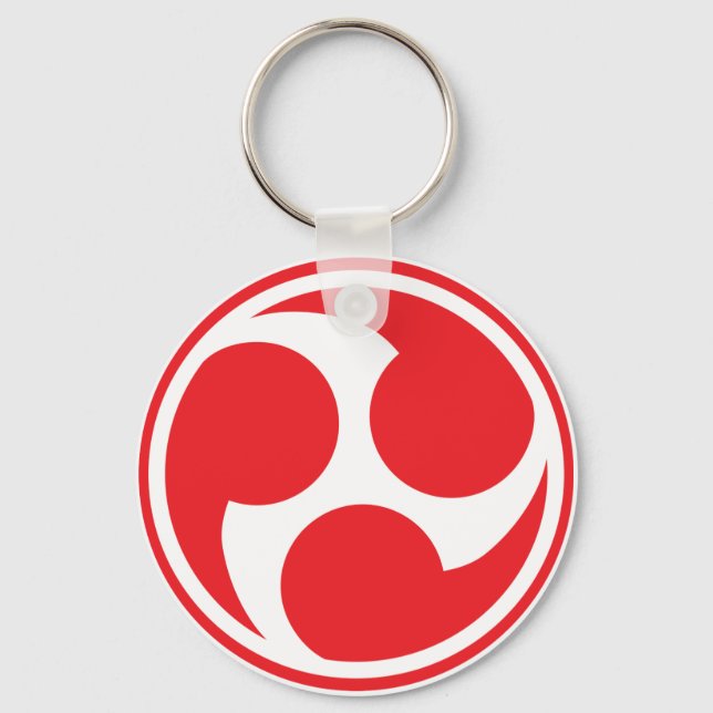 Red Taiko Mitsudomoe Schlüsselanhänger (Vorderseite)