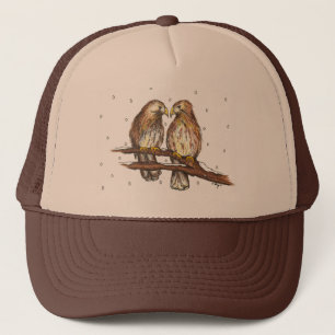 Red-Tail Hawk Love Bird Snow Weihnachtsfeiertag Truckerkappe