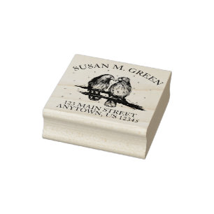 Red Tail Hawk Lovebirds Snow Bird-Adresse Gummistempel