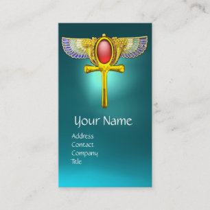 RED TALISMAN, ÄGYPTISCHER WINGED ANKH, CORNUCOPIA VISITENKARTE