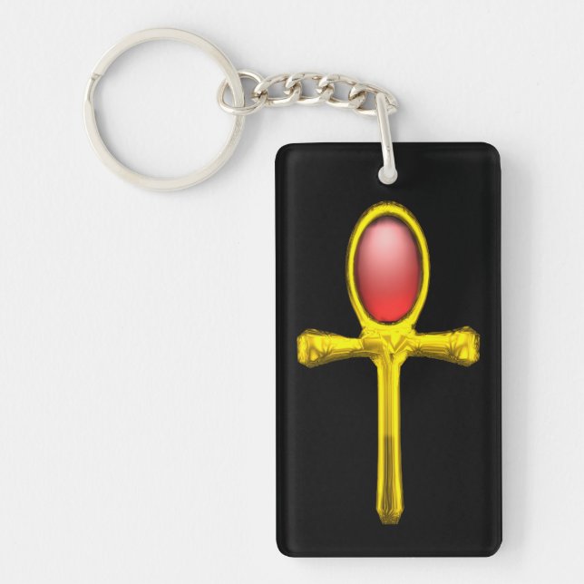 RED TALISMAN, GOLD ANKH EternLife Symbol Schlüsselanhänger (Vorderseite)